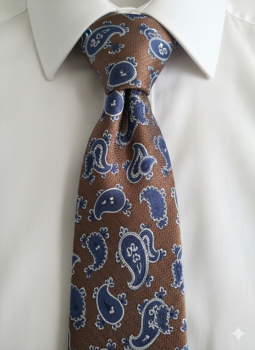 Jos A Bank Signature collection brown blue paisley silk tie - 59.5" - corpcore